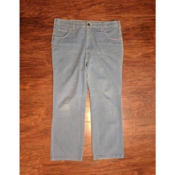 Vintage 70s Oxford Jeans Light Blue Denim 27 Inseam 36 Waist - Picture 4 of 9